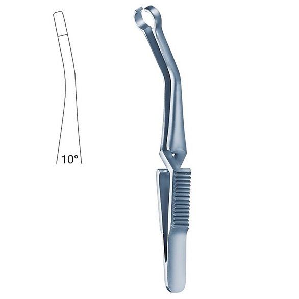 Shunt Bulldog Clamps, French. Ø 12 Diameter, Angled 10° Degree, Titanium, 7cm