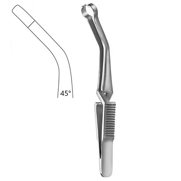 Shunt Bulldog Clamps, French. Ø 12 Diameter, Angled 45° Degree, Stainless Steel, 7cm