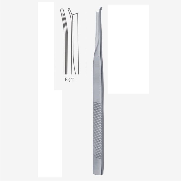 Silver (Frenchay) Nasal Bone Cutting Chisel, With Side Probe Guard, Right, Blade Width 5mm, 18cm