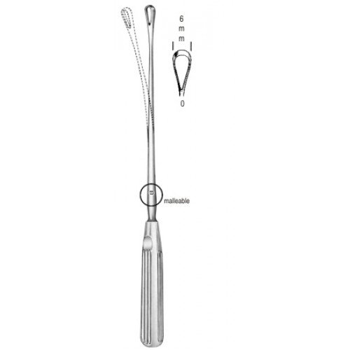 Sims Uterine Curette, Malleable, Blunt, Fig.0, 6mm, 31cm