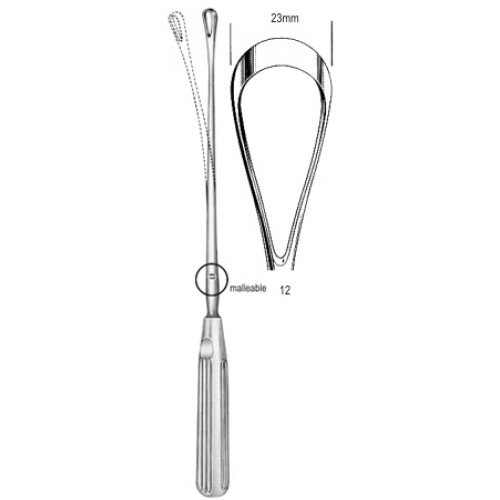 Sims Uterine Curette, Malleable, Blunt, Fig.12, 23mm, 31cm