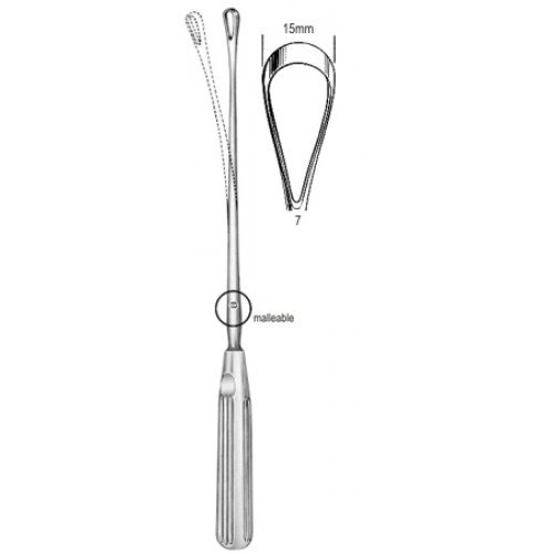 Sims Uterine Curette, Malleable, Blunt, Fig.7, 15mm, 31cm