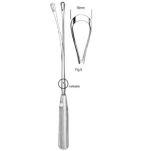 Sims Uterine Curette, Malleable, Blunt, Fig.8, 16mm, 31cm