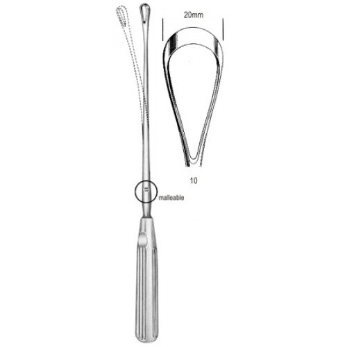 Sims Uterine Curette, Malleable Sharp, Fig.10, 20mm, 31cm