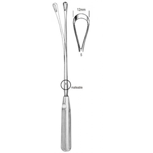Sims Uterine Curette, Malleable Sharp, Fig.5, 12mm, 31cm