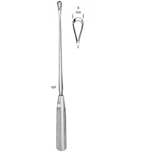 Sims Uterine Curette, Rigid, Blunt, Fig.2, 8mm, 31cm