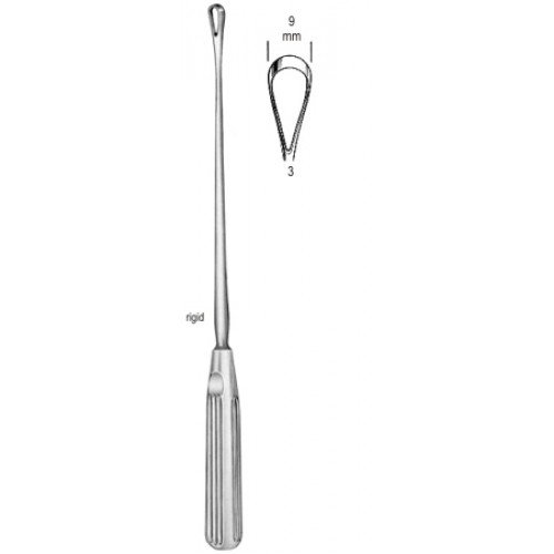 Sims Uterine Curette, Rigid, Blunt, Fig.3, 9mm, 31cm