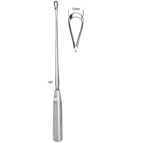 Sims Uterine Curette Rigid, Blunt, Fig.5, 12mm, 31cm