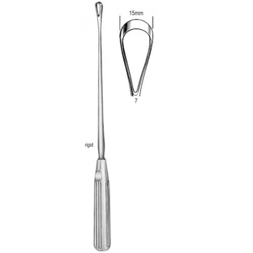Sims Uterine Curette, Rigid, Blunt, Fig.7, 15mm, 31cm