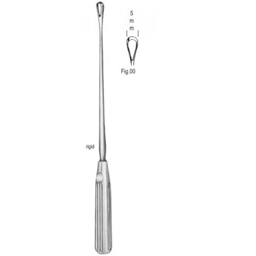 Sims Uterine Curette, Rigid, Sharp, Fig.00, 5mm, 31cm