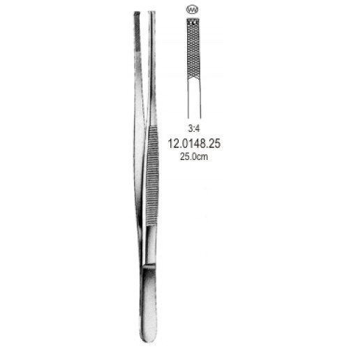 Stille Barraya Tissue Forceps, 4×5 Teeth, 25cm