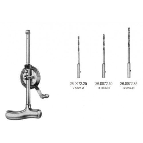 Stille Sherman Hand Drill with 3 drills 24cm complete