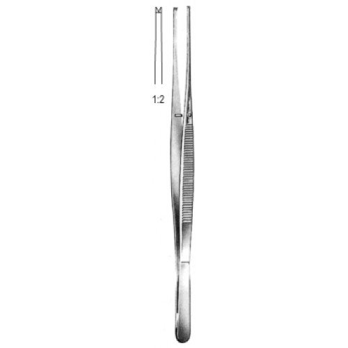 Taylor Tissue Forceps Straight 1×2 Teeth, 17.5cm