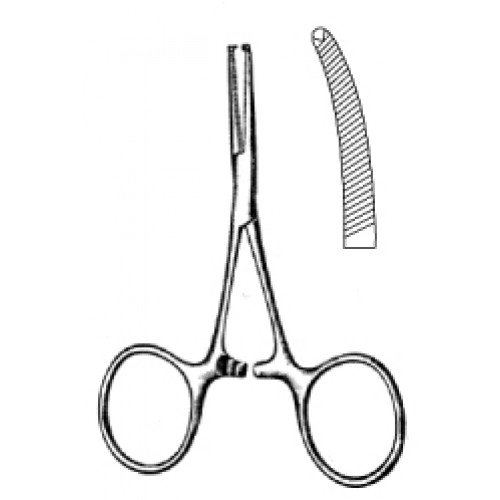 Terrier Artery Forceps, Curved, Serrated, 1×2 Teeth, 9cm
