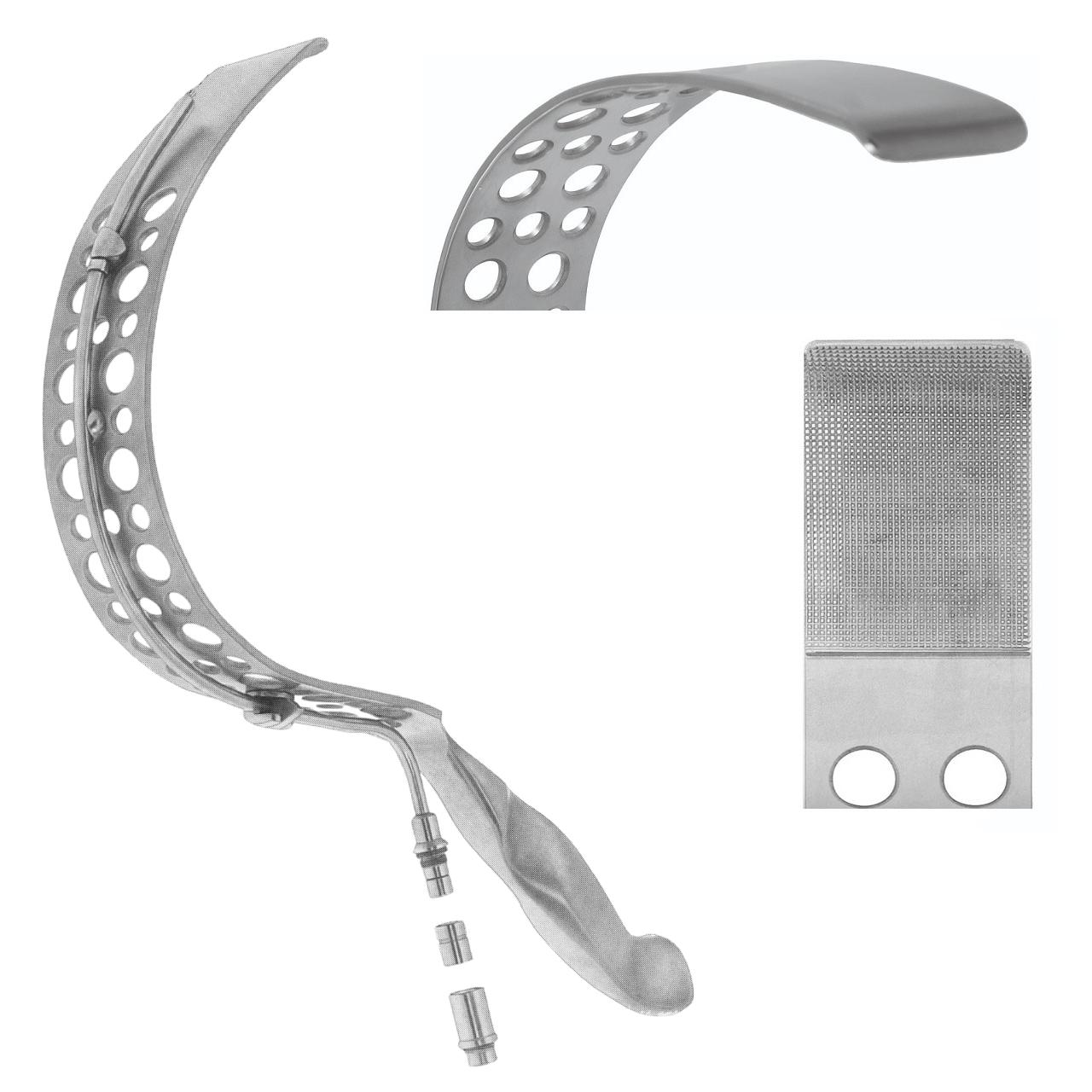 Thorlakson Abdominal Retractor, Fiber Optic, Fenestrated Curved Blade 40mm x 170mm, 34cm