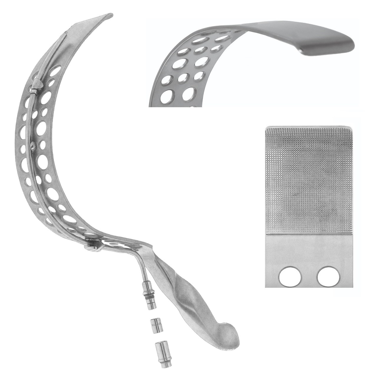 Thorlakson Abdominal Retractor, Fiber Optic, Fenestrated Curved Blade 50mm x 170mm, 34cm