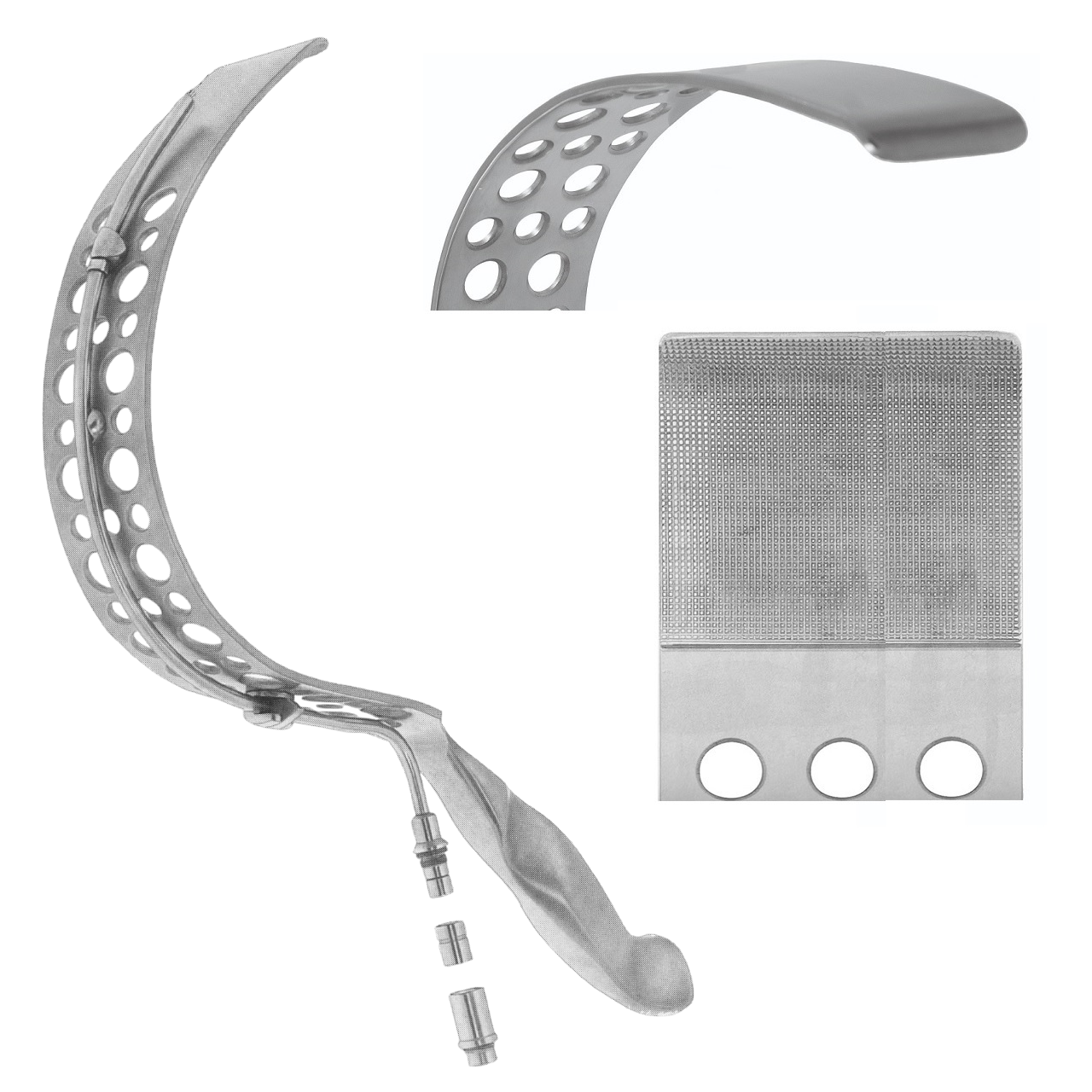 Thorlakson Abdominal Retractor, Fiber Optic, Fenestrated Curved Blade 65mm x 170mm, 34cm