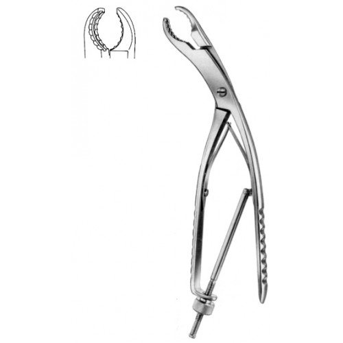 Ulrich Bone Holding Forceps, Curved, 23cm
