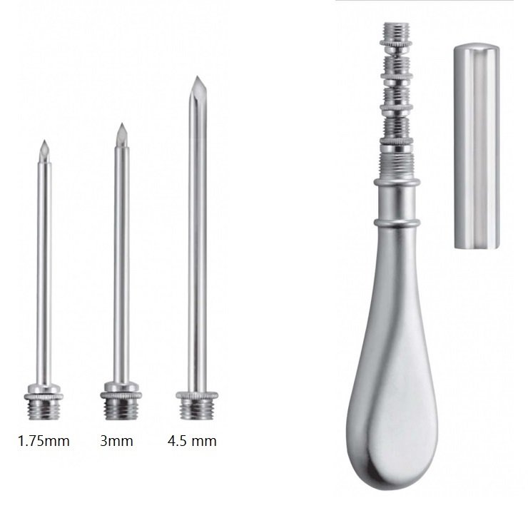 Universal Abdominal Trocar and Cannula set of 3 (1.75mm, 3mm, 4.5mm), 14cm
