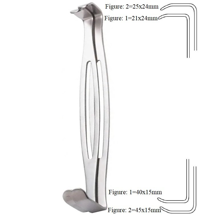 US Army Parker Langenbeck Retractor, Double ended,  Set of 2, 21cm