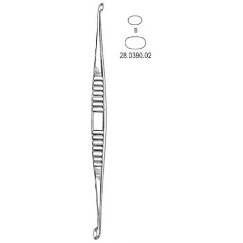Volkmann Bone Curette, Double Ended, Fig.B, 21.5cm