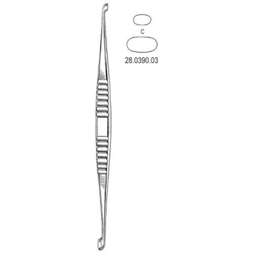 Volkmann Bone Curette, Double Ended, Fig.C, 21.5cm