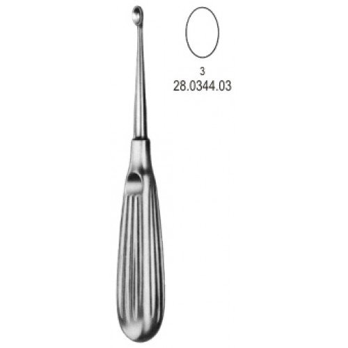 Volkmann Bone Curette, Oval Width 10mm, 17cm, Fig. 3