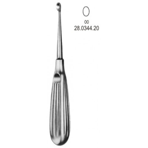 Volkmann Bone Curette, Oval Width 4.40mm, 17cm, Fig.00