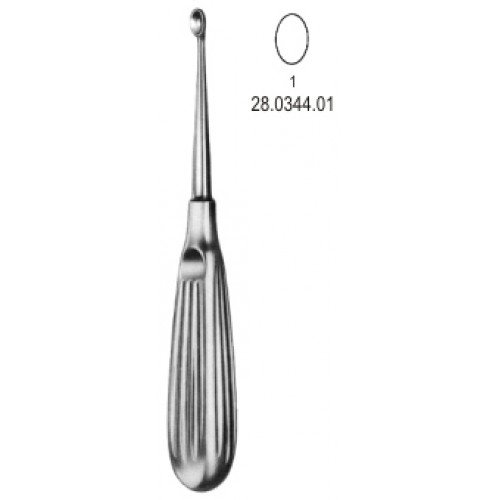 Volkmann Bone Curette, Oval Width 6.80mm, 17cm, Fig.1