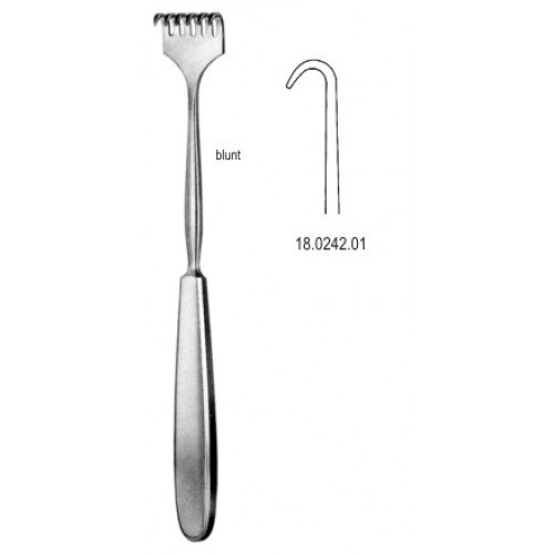 Volkmann Retractor 1.prong blunt 23cm
