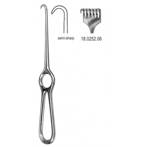 Volkmann Retractor 6.Prong Semi Sharp 21.5cm