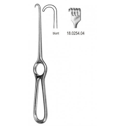 Volkmann Retractor, Blunt, 4 Prongs, 21.5cm