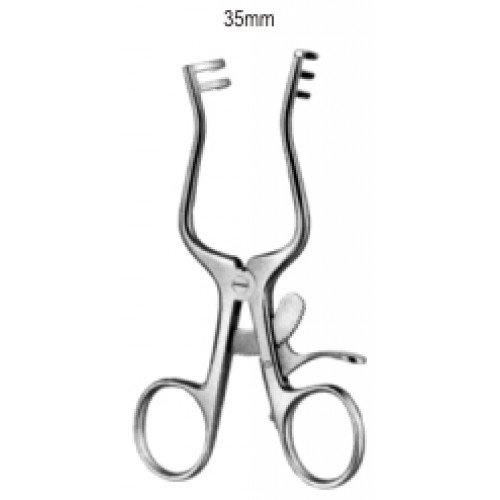 Weitlane-Loktite Retractor, Sharp, 2×3 Prongs, 11.5cm