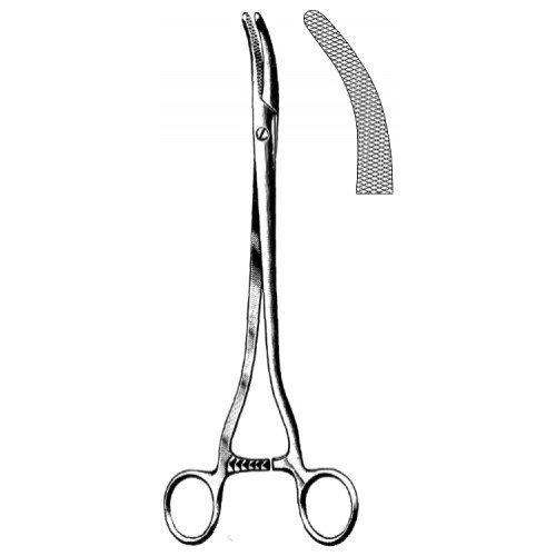 Wertheim Hysterectomy Forceps heavy Pattern Curved 25cm