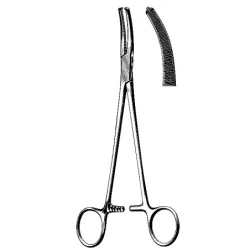 Wertheim Hysterectomy Forceps, More Curved, 1×2 Teeth, 23cm