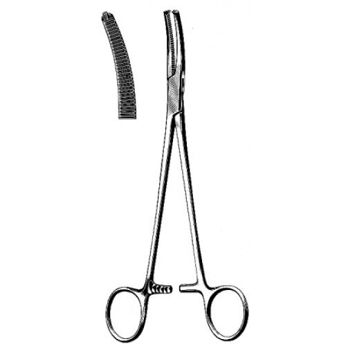 Wertheim Hysterectomy Forceps, Slightly Curved, 1×2 Teeth, 22cm