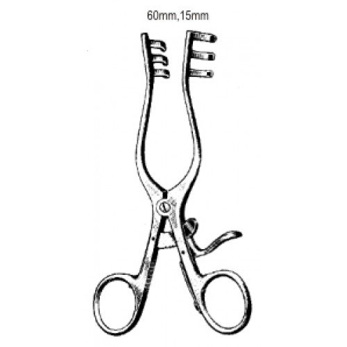 West Retractor, 3×3 Prongs, Blunt, 13cm